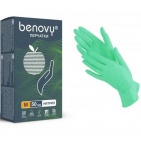  Перчатки нитриловые Benovy зеленые  (размер М)