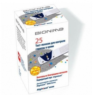 Тест-полоски для глюкометра Бионайм (BIONIME) RIGHTEST GS 300 (25 шт) фото 3893
