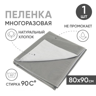 Многоразовая впитывающая пеленка 80x90 см Beside фото 5953
